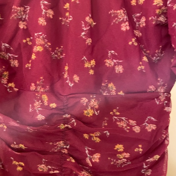 Rue 21 Red Floral Cinched Midi Dress - Picture 5 of 5